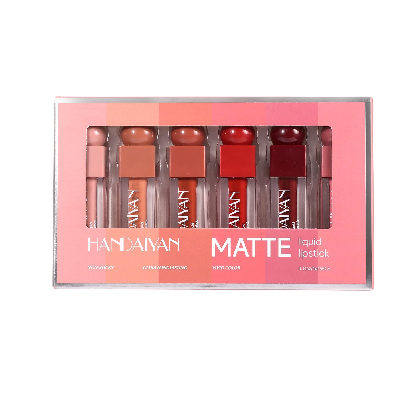 Handaiyan Matte Lip Gloss 6-Piece Set Long Lasting Waterproof No-Transfer Lip Glaze