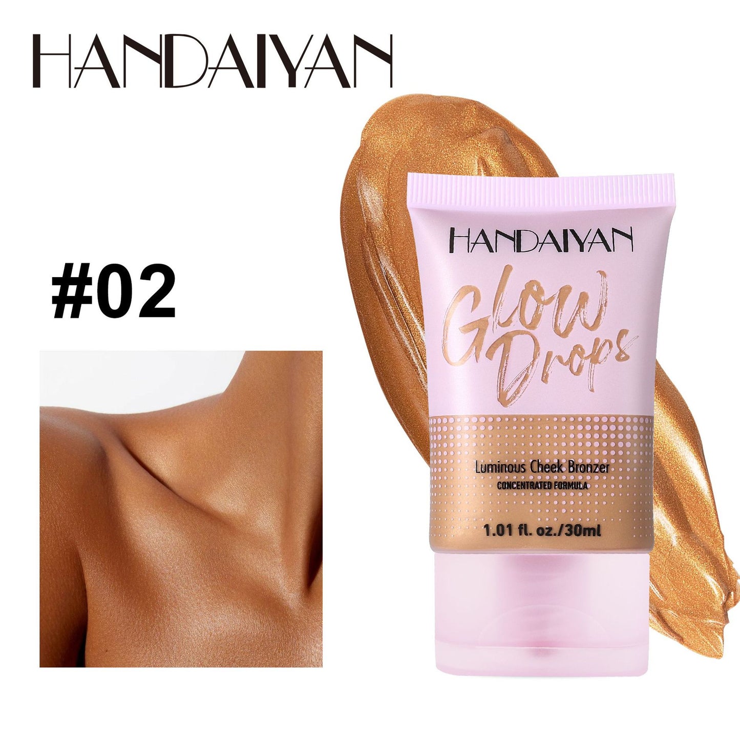 Handaiyan Wheat Bronze Liquid Foundation Pearlescent Gilding Concealer Makeup