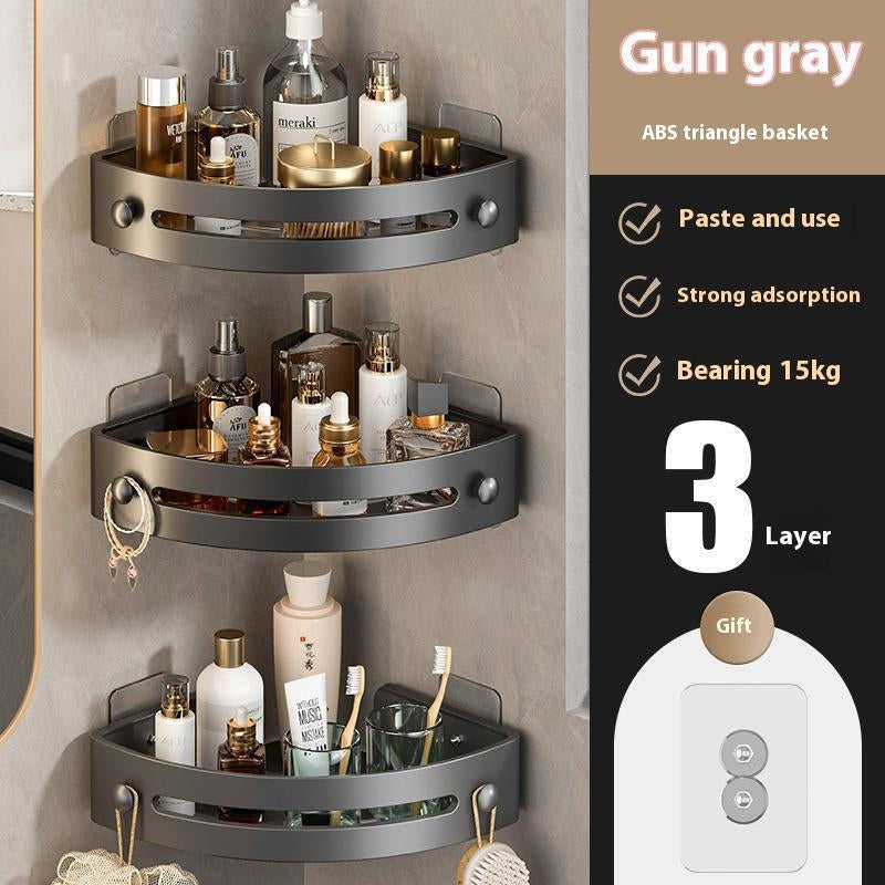 3-Pack Black Triangle Shower Caddy, 3-Tier Corner Shelves Shower Storage Rack, Drill Free Wall Mountshower Organizer, 40Lbs Load Capacity Bathroomaccessories Towels Hook Toiletries