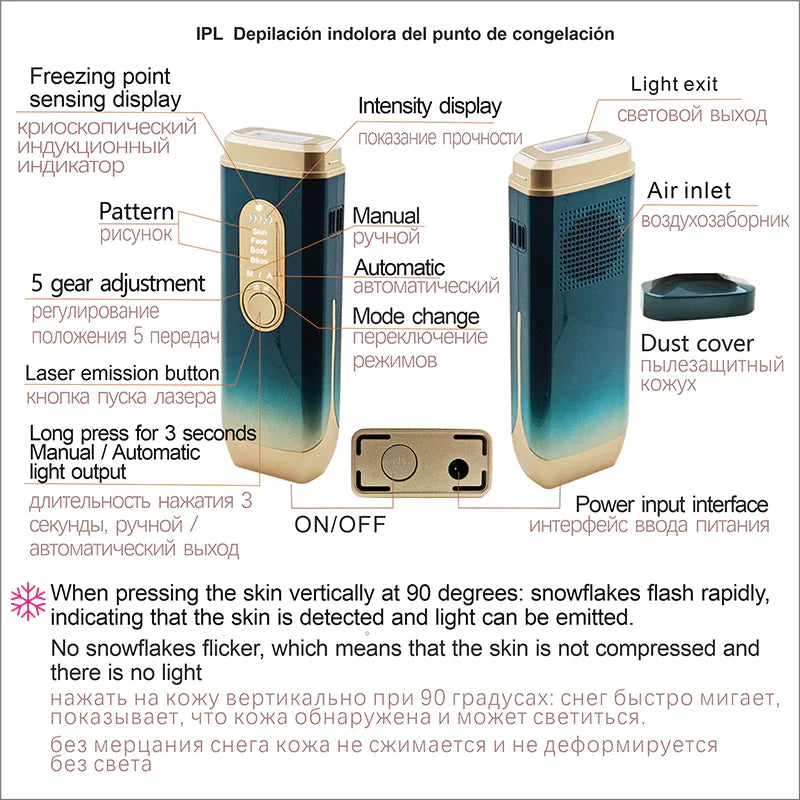 Laser Hair Removal Device Ice Cooling IPL Laser Epilator Home Use Depilador a Laser Laserowy for Women Laser Hair Removal
