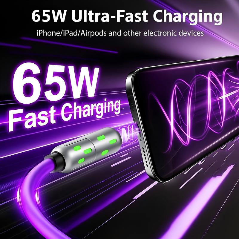 [Buy 1 Get 1 Free]-6.6Ft 4-In-1 USB-C Cable, PD Fast Charging, Data Sync, USB-A, Type-C, Lightning, Aluminum, Compatible
