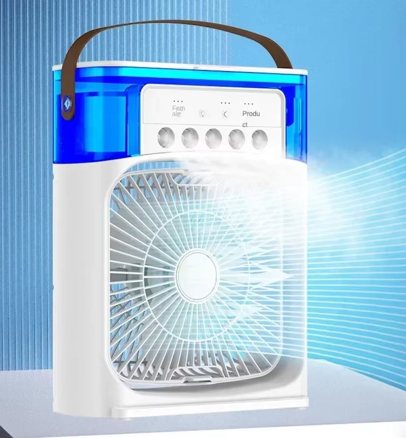 Mini Portable Humidifier Fan Air Conditioner Household Small Air Cooler Hydrocooling Portable Adjustment for Office 3 Speed Fan