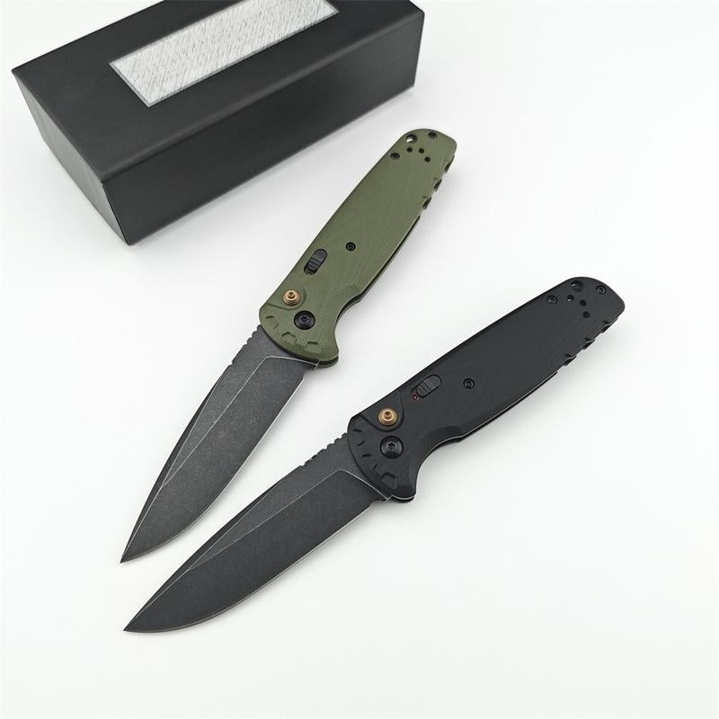4300BK-02 CLA Utility Button Lock Folding Knife D2 Battlewash Blade G10 Handle Multifunctional Cutlery Tool for Outdoor Fishing Camping EDC