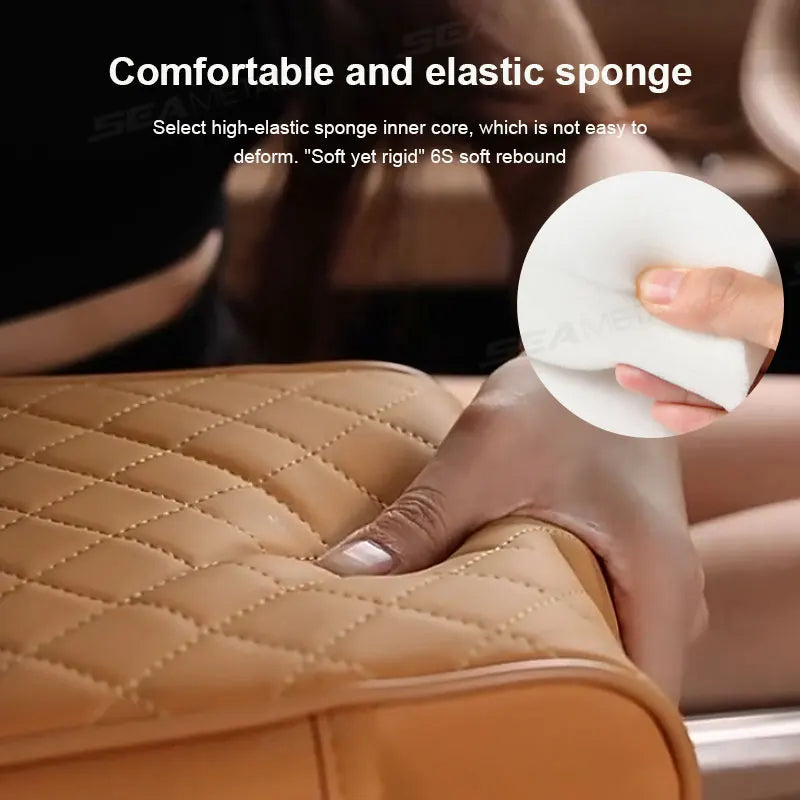 Auto Center Console Armrest Cushion with 2 Cup Holder Armrest Heightening Pad Auto Amrest Pillow Cover Pad for All Seasons