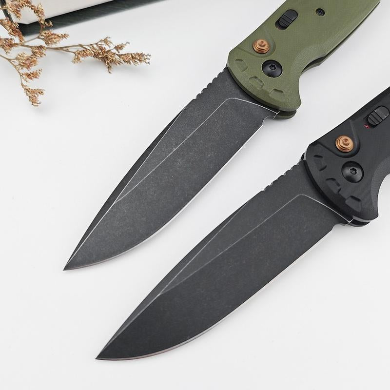 4300BK-02 CLA Utility Button Lock Folding Knife D2 Battlewash Blade G10 Handle Multifunctional Cutlery Tool for Outdoor Fishing Camping EDC
