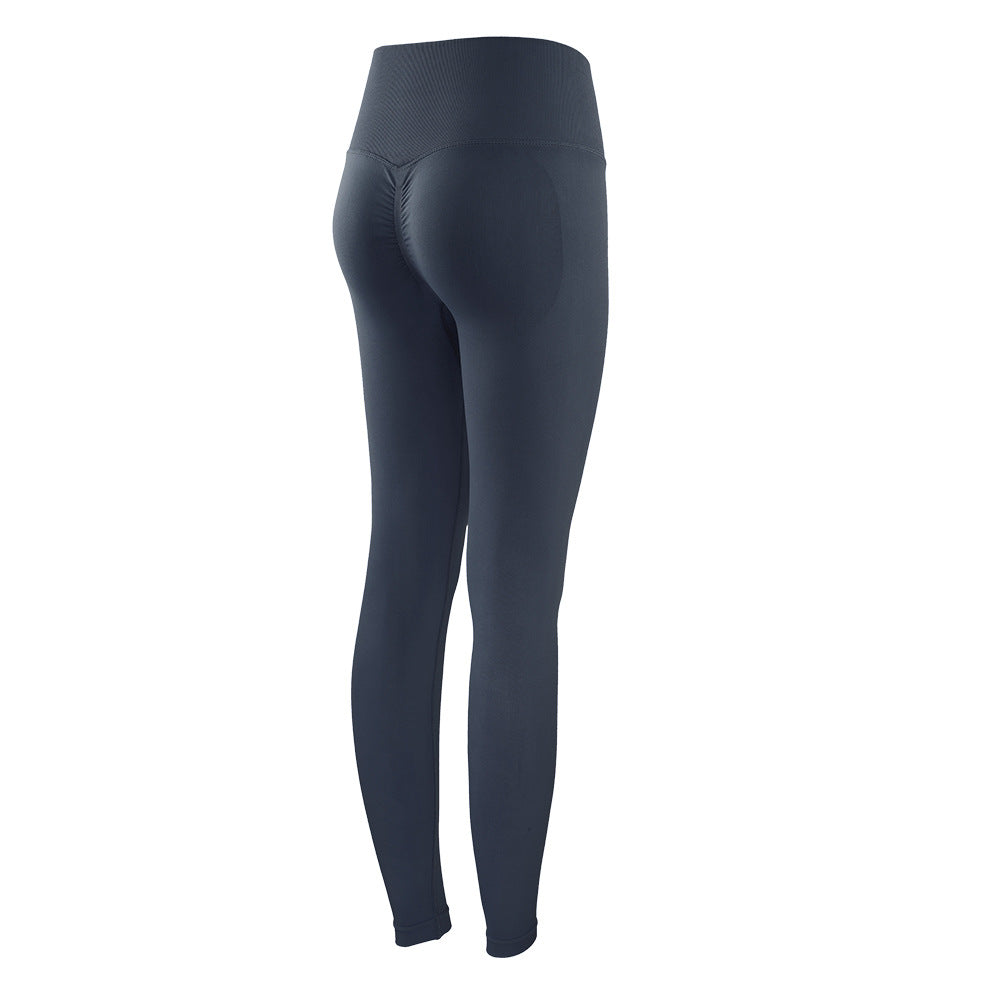 Mocha color peach pants New Lycra high waist yoga pants women's tight nude feel fitness pants breathable yoga sports pants