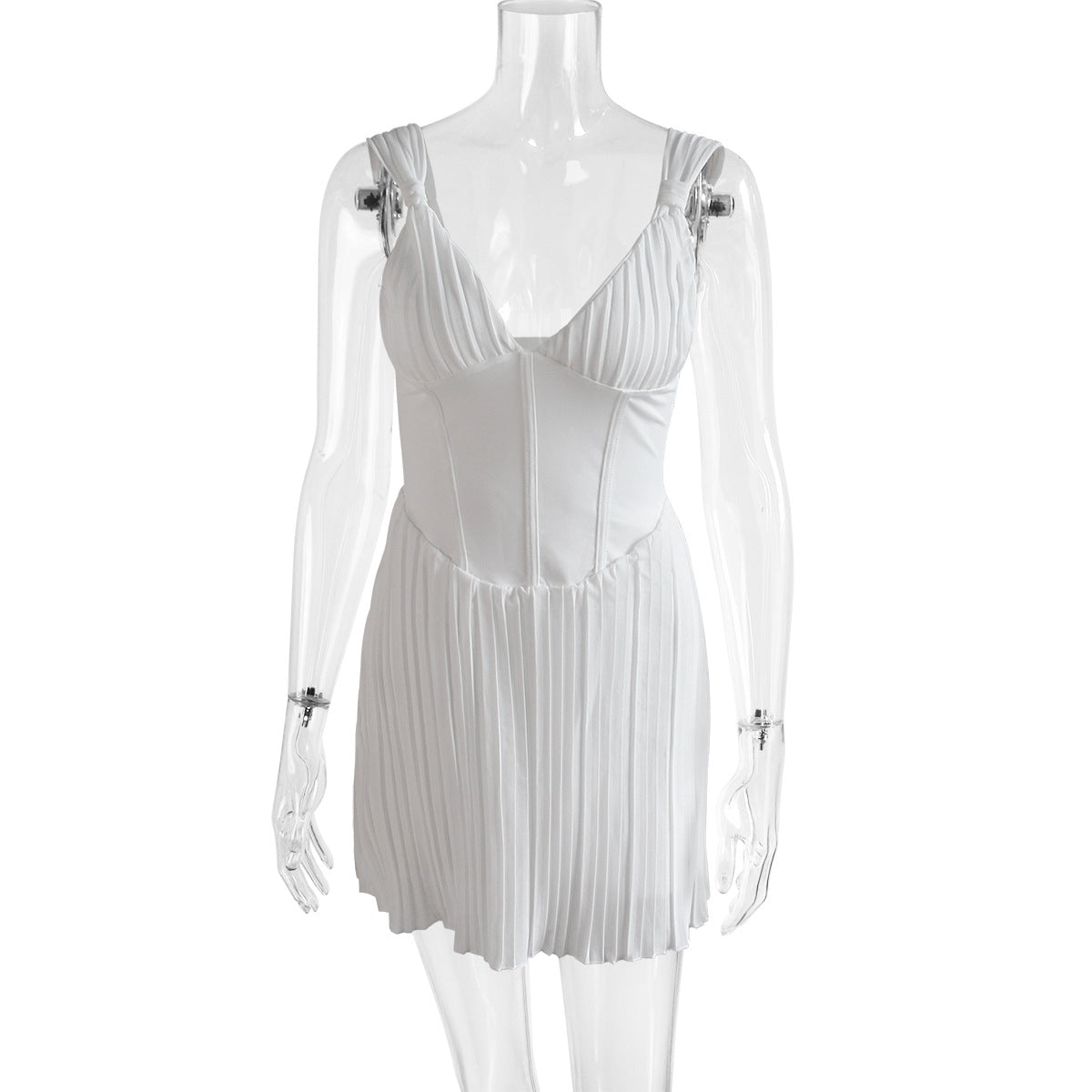 V-Neck Strap Backless Dress Women Sexy Waist-Tight Slim Fit Summer Dress 2024