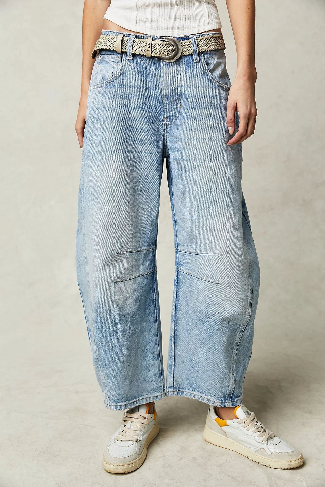 European and American retro fashion brand washed jeans for women 2025 summer New loose trendy all-match wide-leg pants