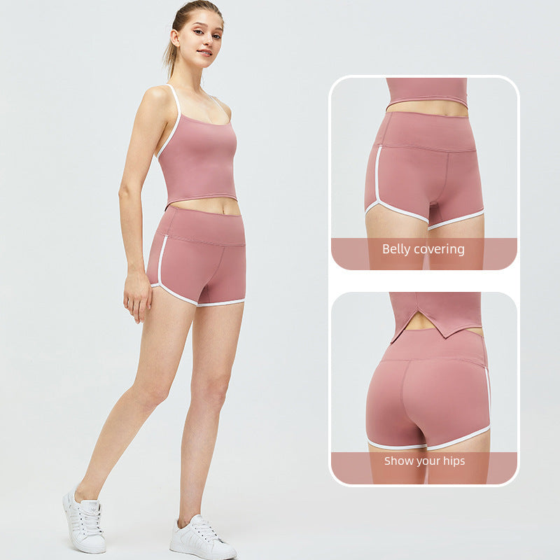 High Waist Yoga Shorts Women Quick-Drying Breathable Hip-Lifting Running Fitness Pants