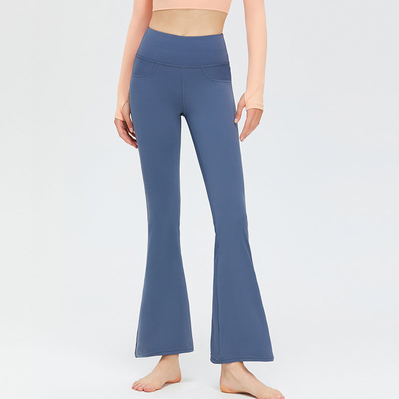 Yoga Bell-Bottom Pants Women High Waist Peach Hip Lift Skinny Sports Fitness Pants