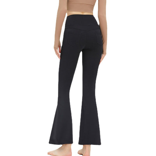 Yoga Bell-Bottom Pants Women High Waist Peach Hip Lift Skinny Sports Fitness Pants