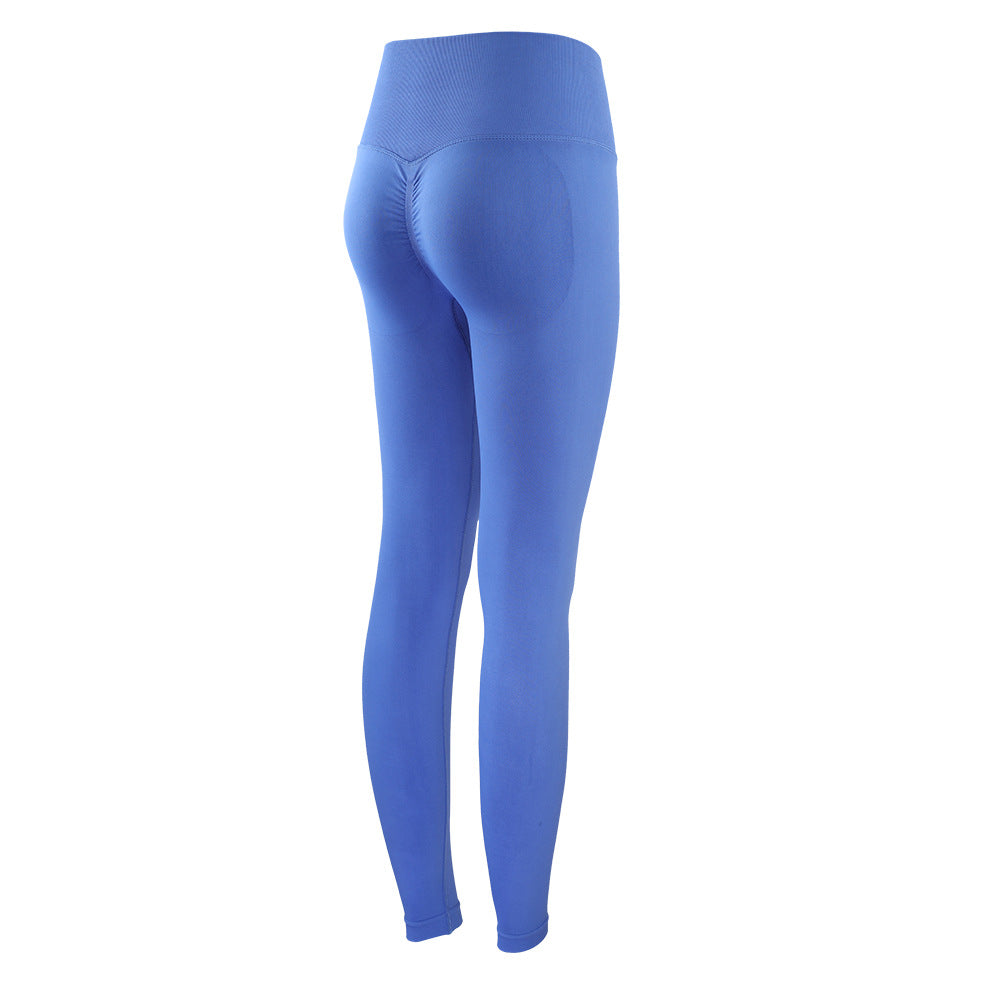 Summer Lycra peach pants new workout pants women's high waist hip lift sports trousers tight nude feel yoga pants outer wear