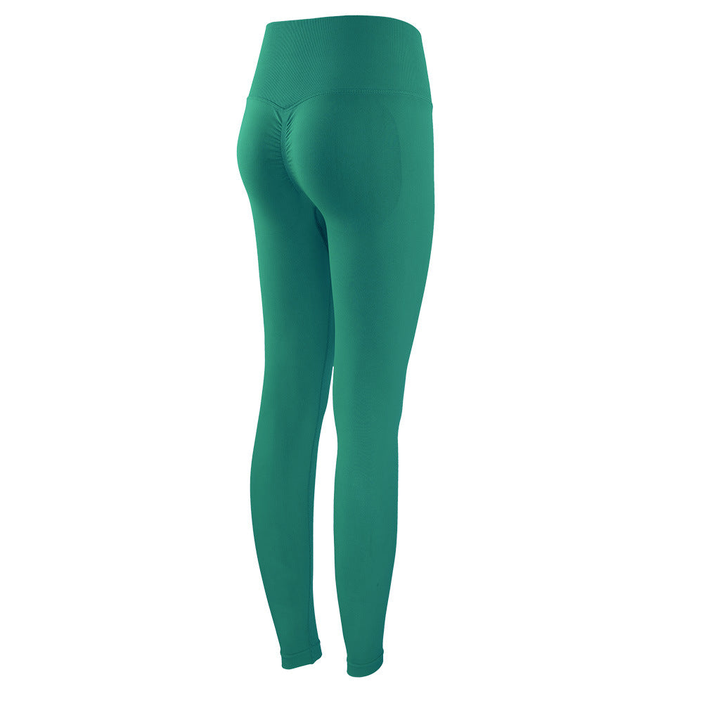 Summer Lycra peach pants new workout pants women's high waist hip lift sports trousers tight nude feel yoga pants outer wear
