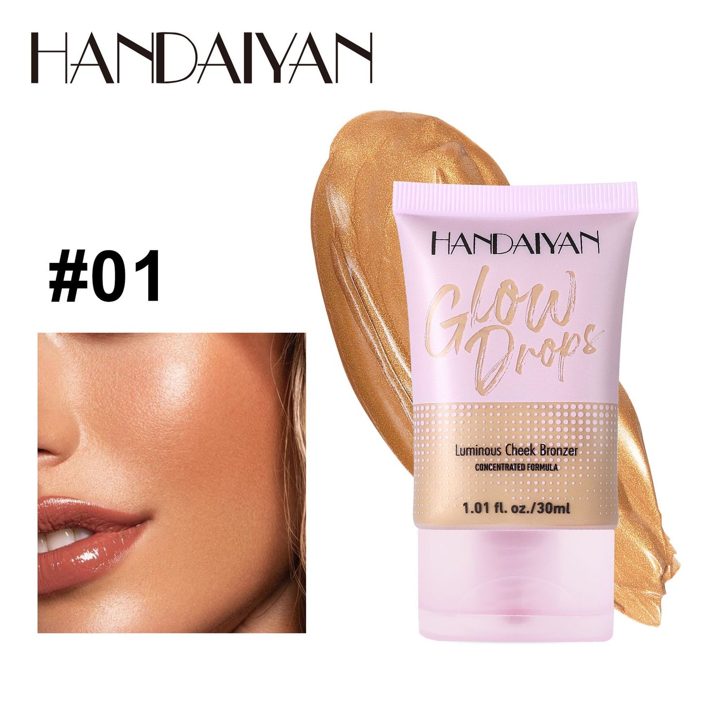 Handaiyan Wheat Bronze Liquid Foundation Pearlescent Gilding Concealer Makeup