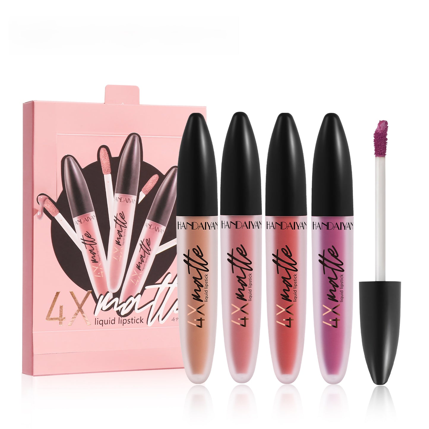Handaiyan Four-Times Matte Lip Gloss Set Long Lasting No-Transfer Lipstick