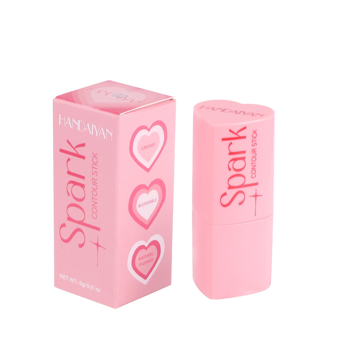 Handaiyan Love Heart Blush Stick Highlight Contour Face Brightening Pearlescent Blush