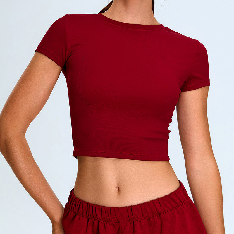 Short Sleeve Yoga Top Women Slim Fit Quick-Drying Casual Exercise T-Shirt