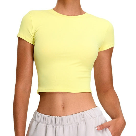 Short Sleeve Yoga Top Women Slim Fit Quick-Drying Casual Exercise T-Shirt