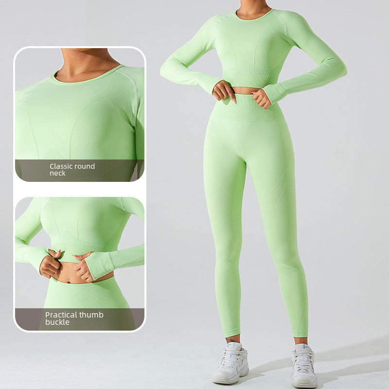 Seamless Long Sleeve Yoga Jacket Women Quick-Drying Slim Fit Running Workout Clothes