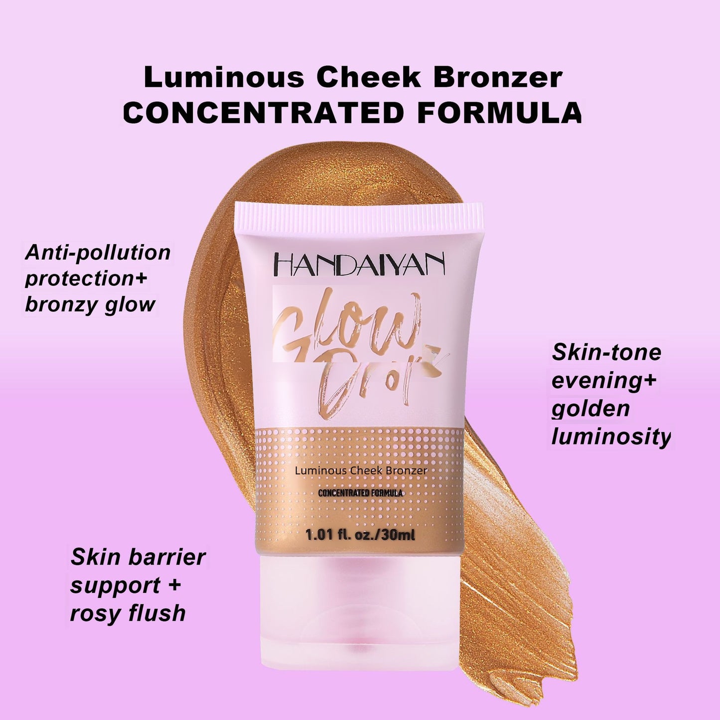 Handaiyan Wheat Bronze Liquid Foundation Pearlescent Gilding Concealer Makeup
