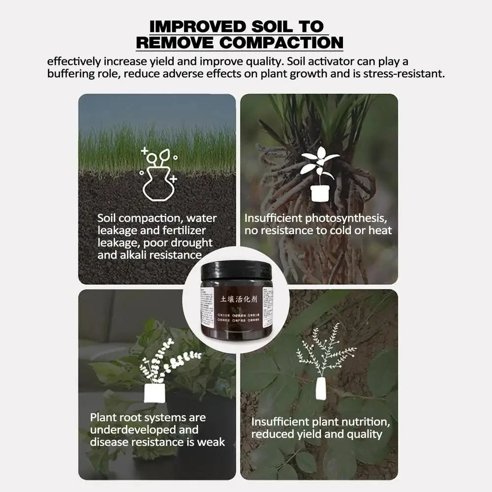 100g Soil Activator Mineral Source Potassium Humate Water Soluble Flower Fertilizer Loose Soil Acid Alkali Rooting Plant Nutriti