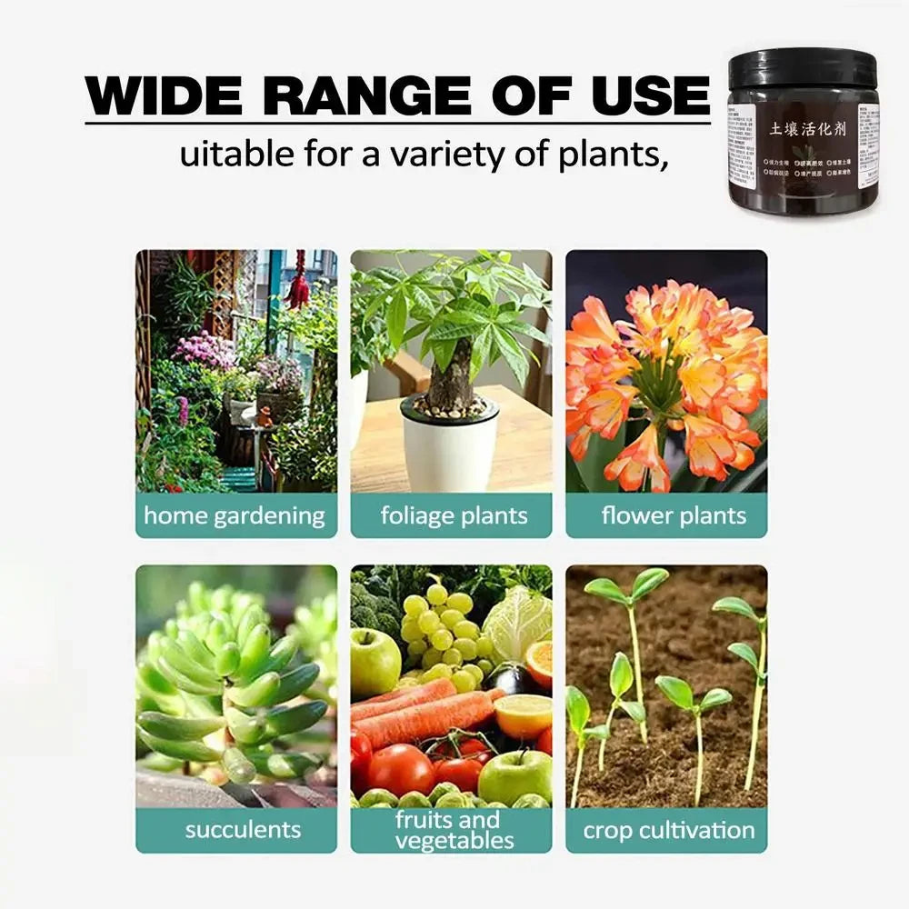 100g Soil Activator Mineral Source Potassium Humate Water Soluble Flower Fertilizer Loose Soil Acid Alkali Rooting Plant Nutriti