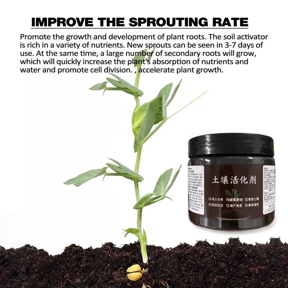 100g Soil Activator Mineral Source Potassium Humate Water Soluble Flower Fertilizer Loose Soil Acid Alkali Rooting Plant Nutriti