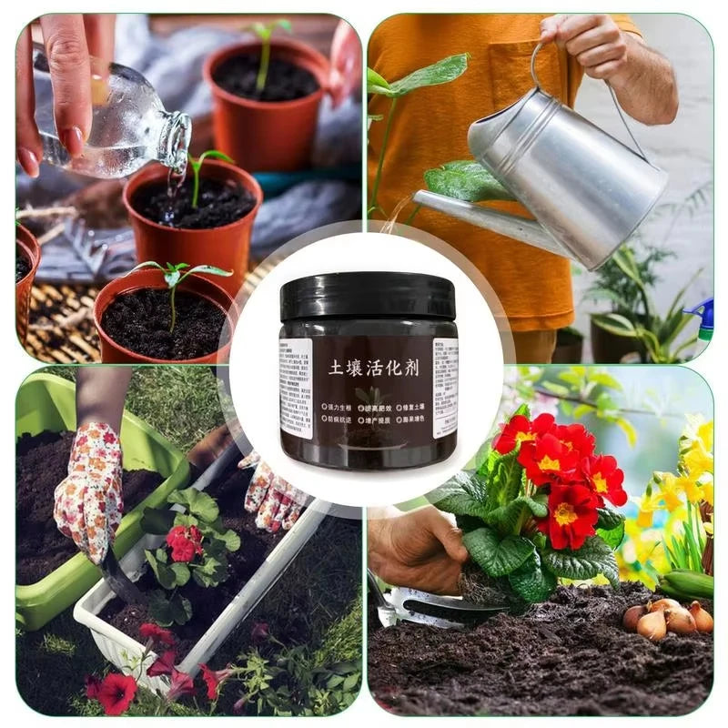 100g Soil Activator Mineral Source Potassium Humate Water Soluble Flower Fertilizer Loose Soil Acid Alkali Rooting Plant Nutriti