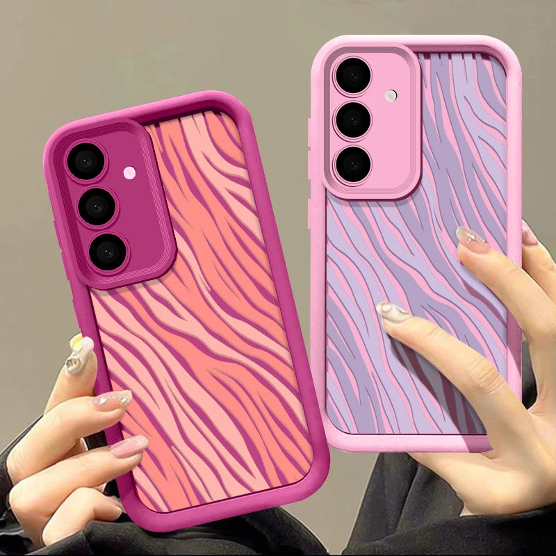 Chic Striped Silicone Phone Case for Samsung Galaxy Models - Ultimate Protection & Style