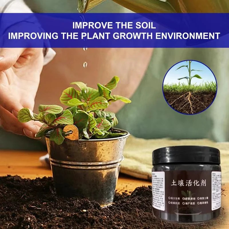 100g Soil Activator Mineral Source Potassium Humate Water Soluble Flower Fertilizer Loose Soil Acid Alkali Rooting Plant Nutriti