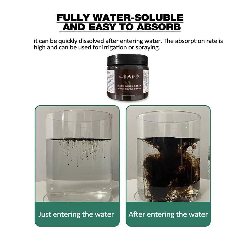 100g Soil Activator Mineral Source Potassium Humate Water Soluble Flower Fertilizer Loose Soil Acid Alkali Rooting Plant Nutriti