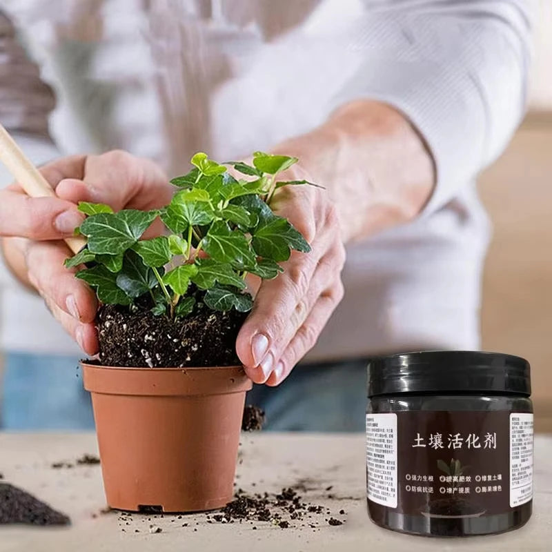 100g Soil Activator Mineral Source Potassium Humate Water Soluble Flower Fertilizer Loose Soil Acid Alkali Rooting Plant Nutriti