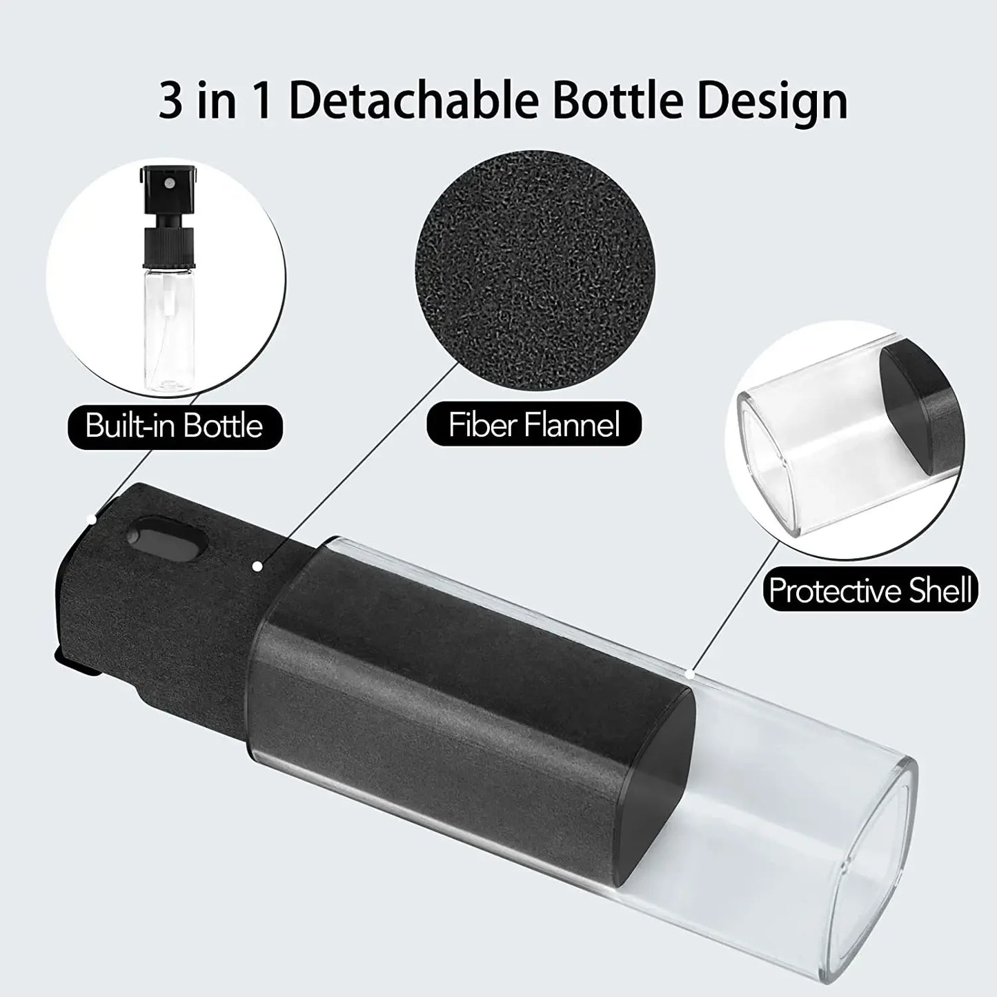 2 in 1 Screen Cleaner Spray Bottle Computer Cellphone Screen Cleaner with Microfiber Cloth Set Cleaning Tools Cleaning Supplies