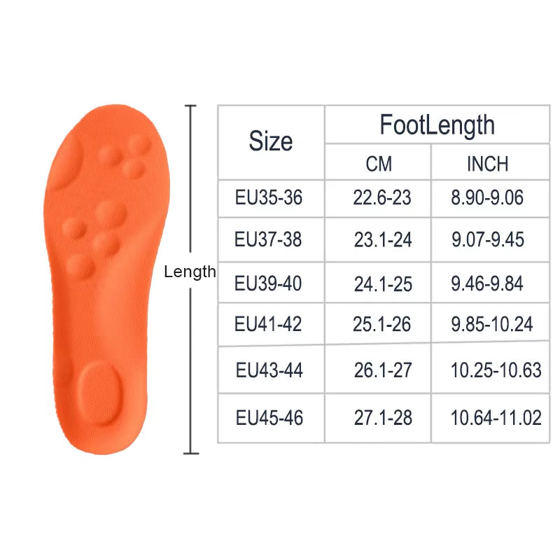 Experience Ultimate Comfort with Our Soft High Elasticity Latex Sport Insoles - Arch Support and Shock Absorption for Every Step!