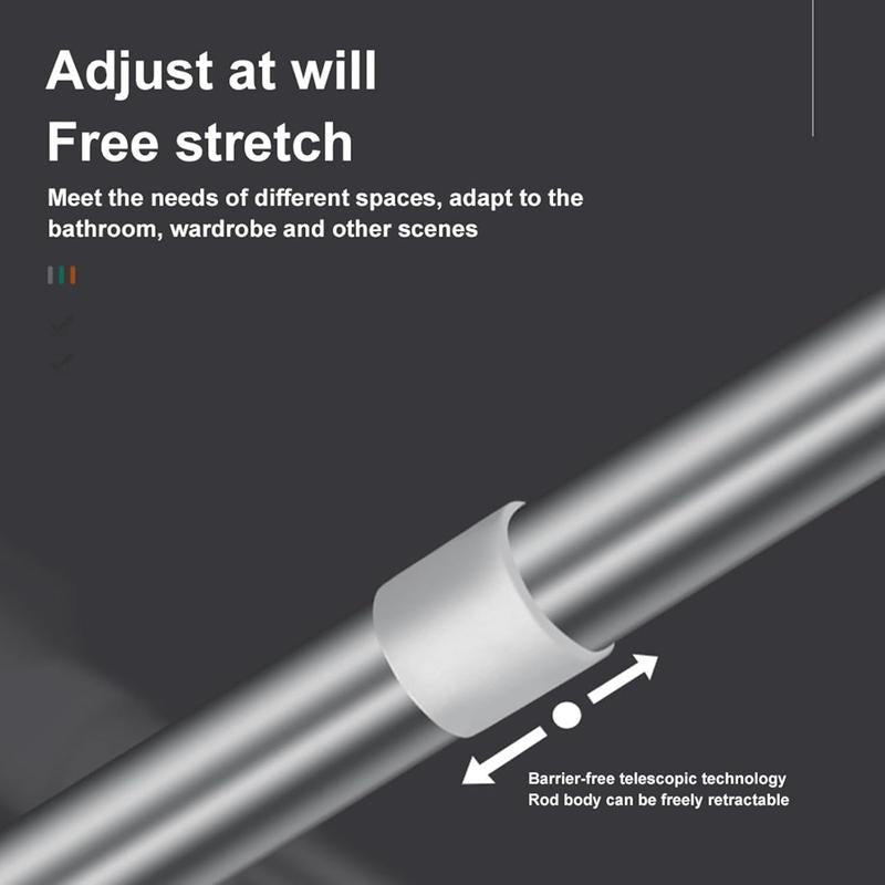 Drill-Free Telescopic Tension Rod for Hanging Clothes, Adjustable Nonslip Clothing Drying Rod, Stainless Steel Curtain Hanging Rack, Various Sizes, Easy to Install. for Bathroom, Window, Closet, Room Divider