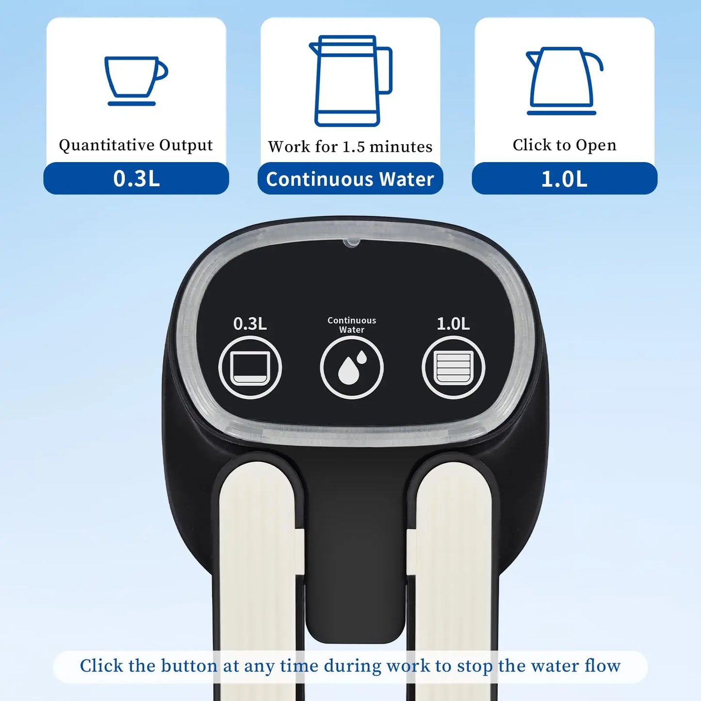 Automatic Electric Water Dispenser Pump for 5 Gallon Bottles - Portable Type-C Charging (Black)