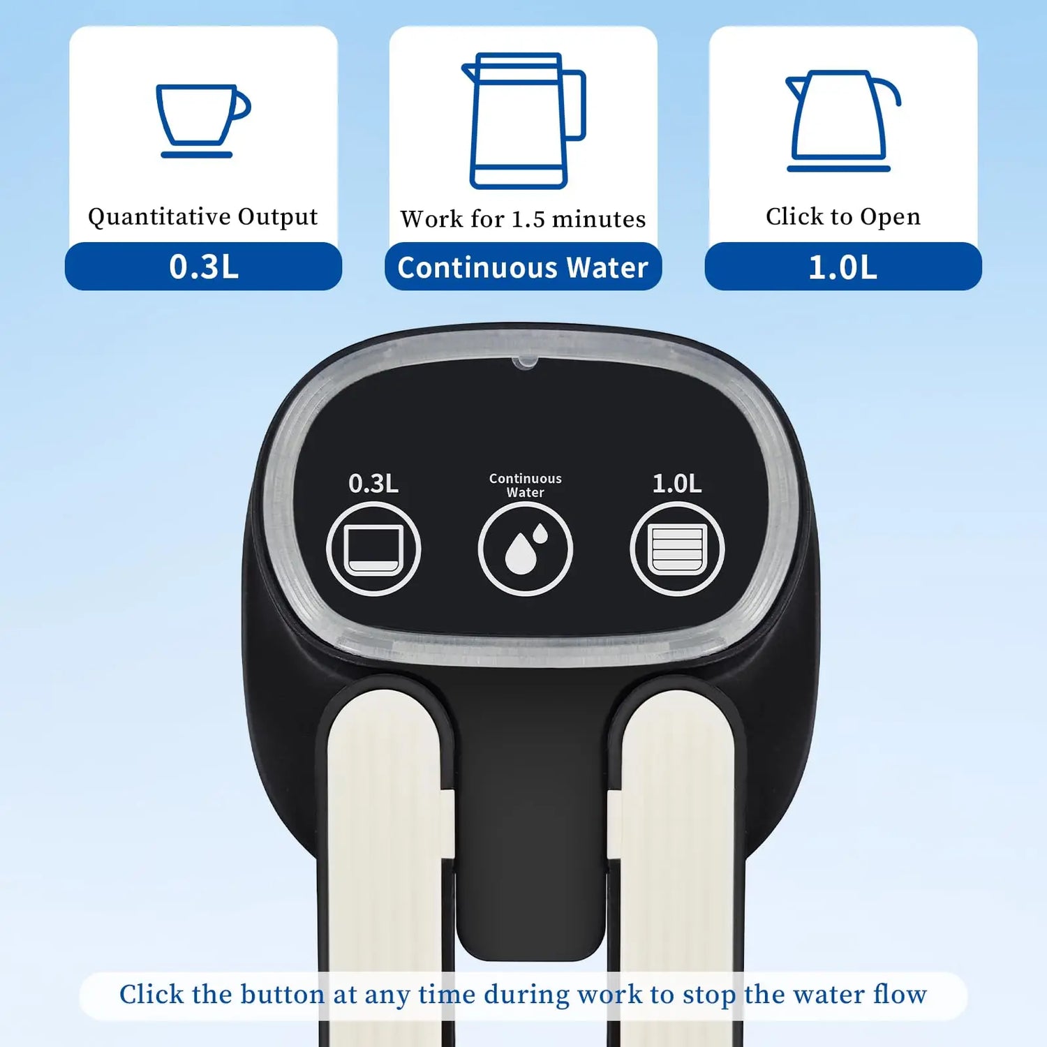 Automatic Electric Water Dispenser Pump for 5 Gallon Bottles - Portable Type-C Charging (Black)