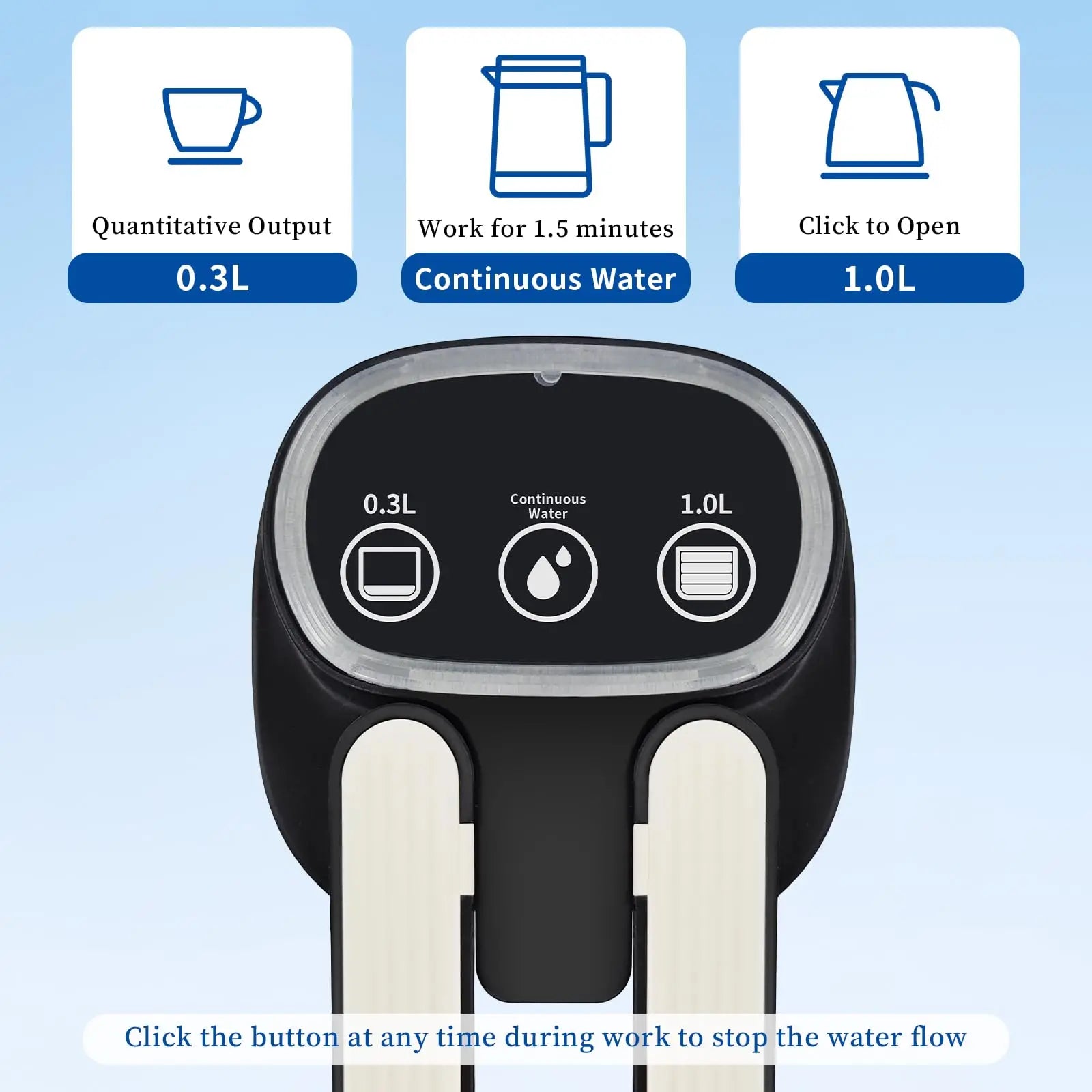 Automatic Electric Water Dispenser Pump for 5 Gallon Bottles - Portable Type-C Charging (Black)