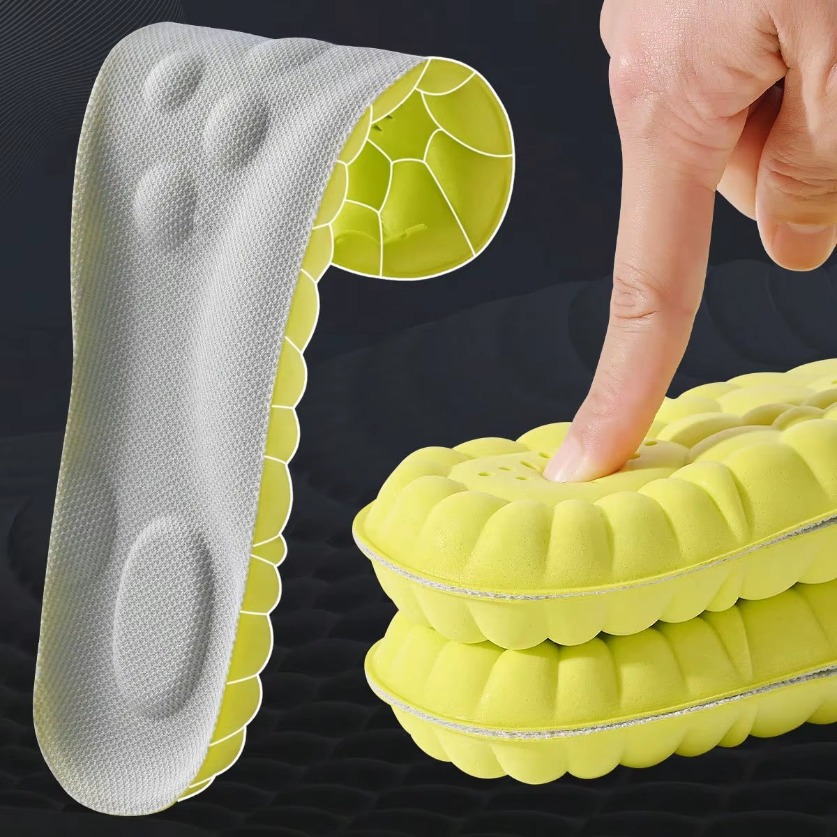 Experience Ultimate Comfort with Our Soft High Elasticity Latex Sport Insoles - Arch Support and Shock Absorption for Every Step!