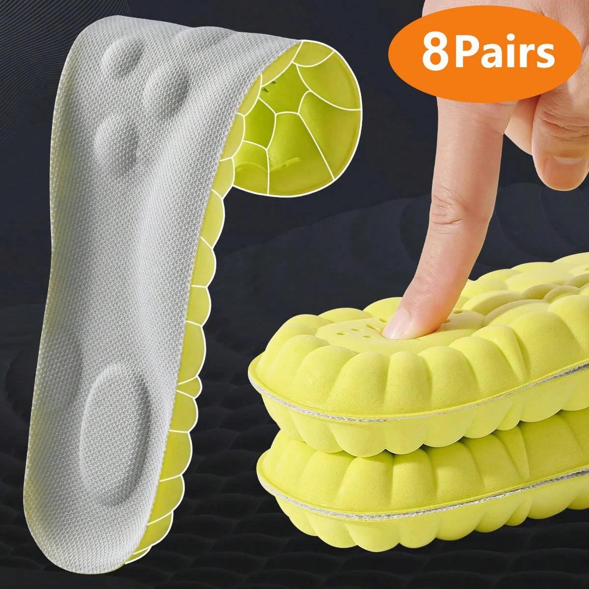 Experience Ultimate Comfort with Our Soft High Elasticity Latex Sport Insoles - Arch Support and Shock Absorption for Every Step!