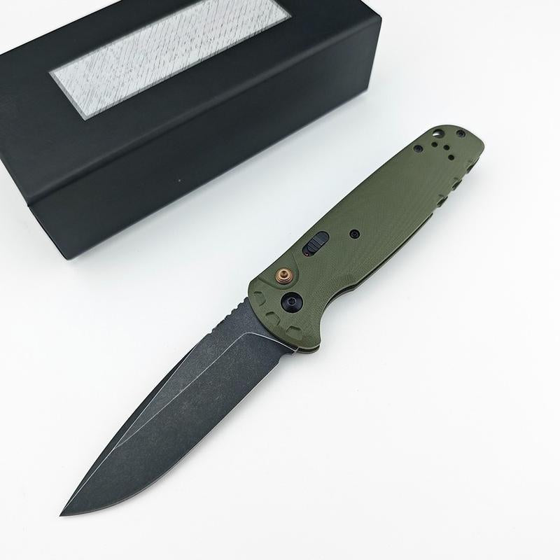 4300BK-02 CLA Utility Button Lock Folding Knife D2 Battlewash Blade G10 Handle Multifunctional Cutlery Tool for Outdoor Fishing Camping EDC